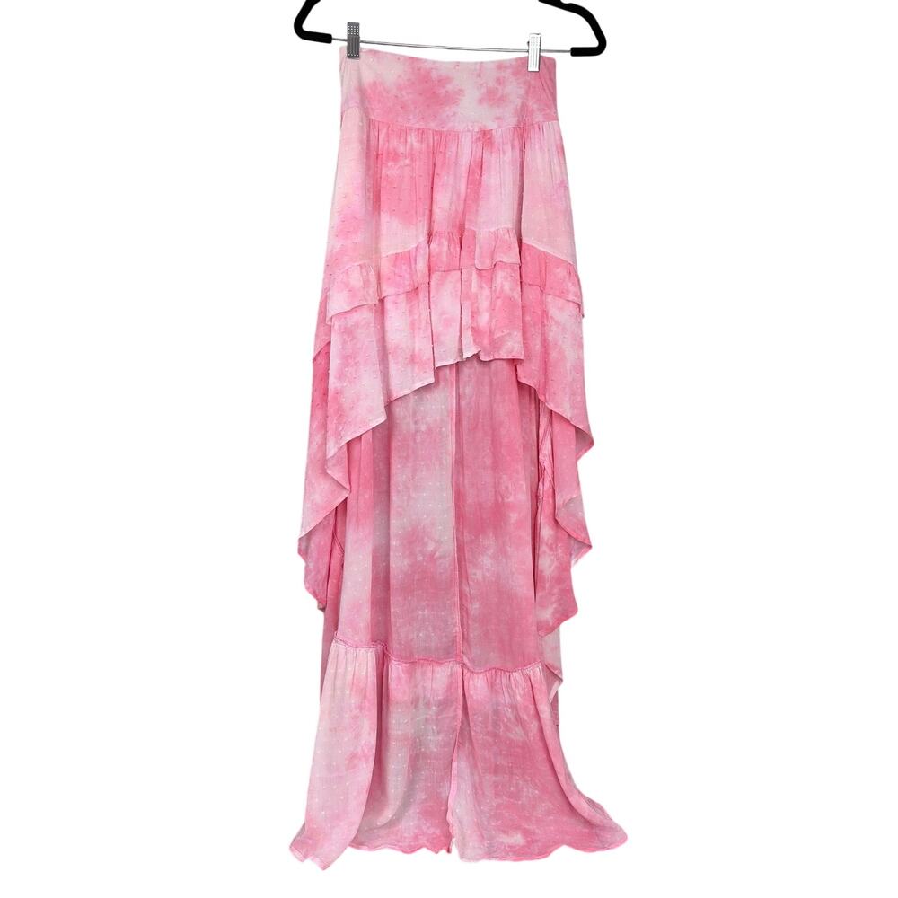 Skylar & Madison Fairycore Romantic Feminine Boho High Low Ruffle Maxi Skirt S
